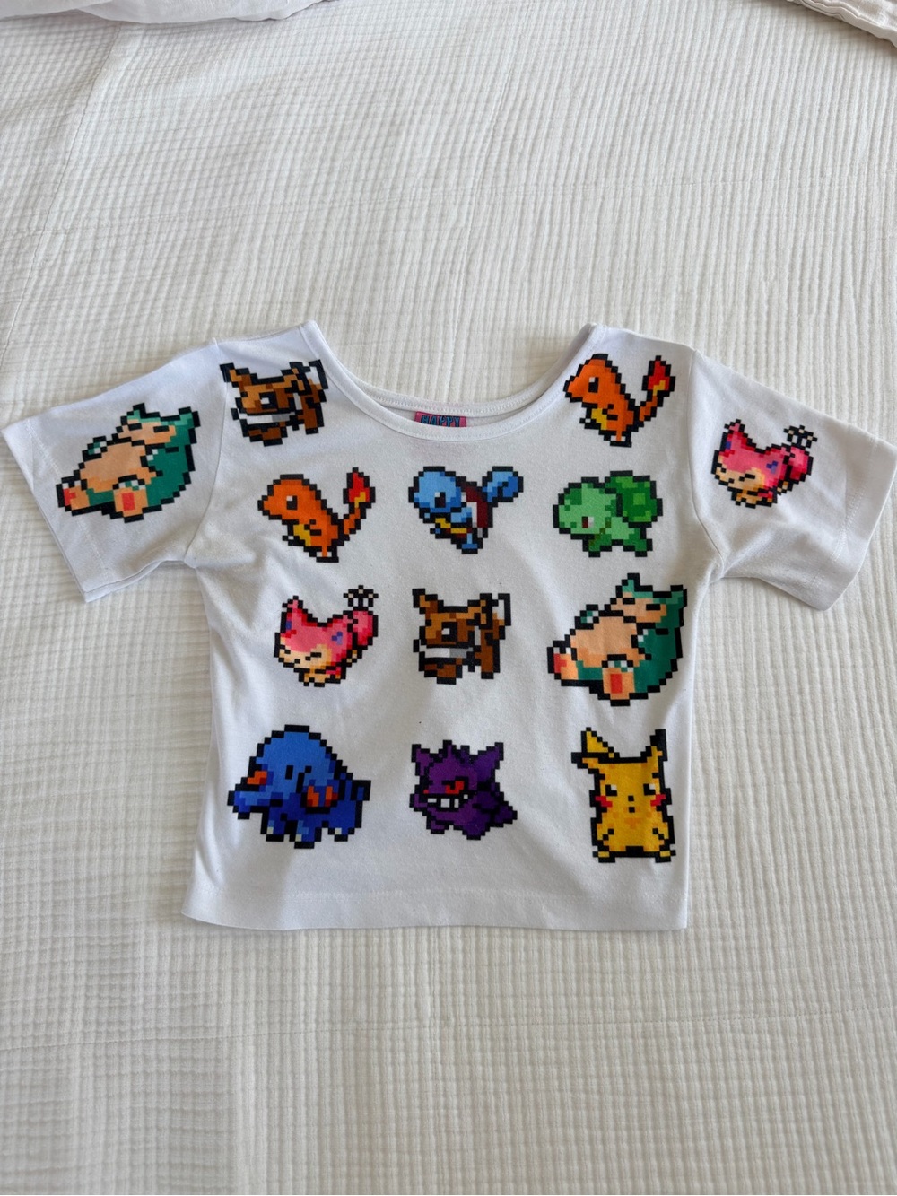 Happy Monday Pixel Pokemon Crop Shirt
